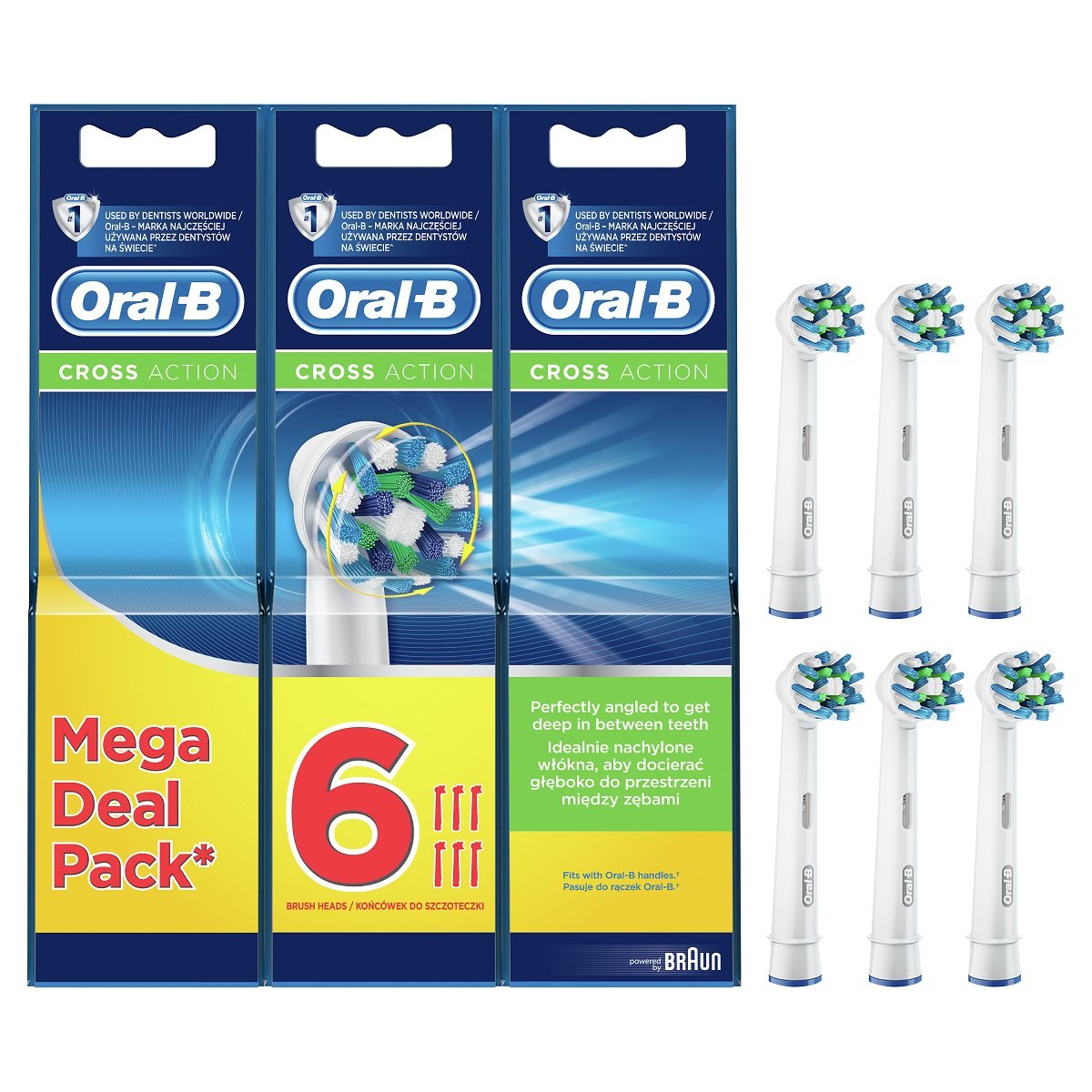 Oral-B Cross Action EB 50 końcówki wymienne do szczoteczki do zębów 6 szt