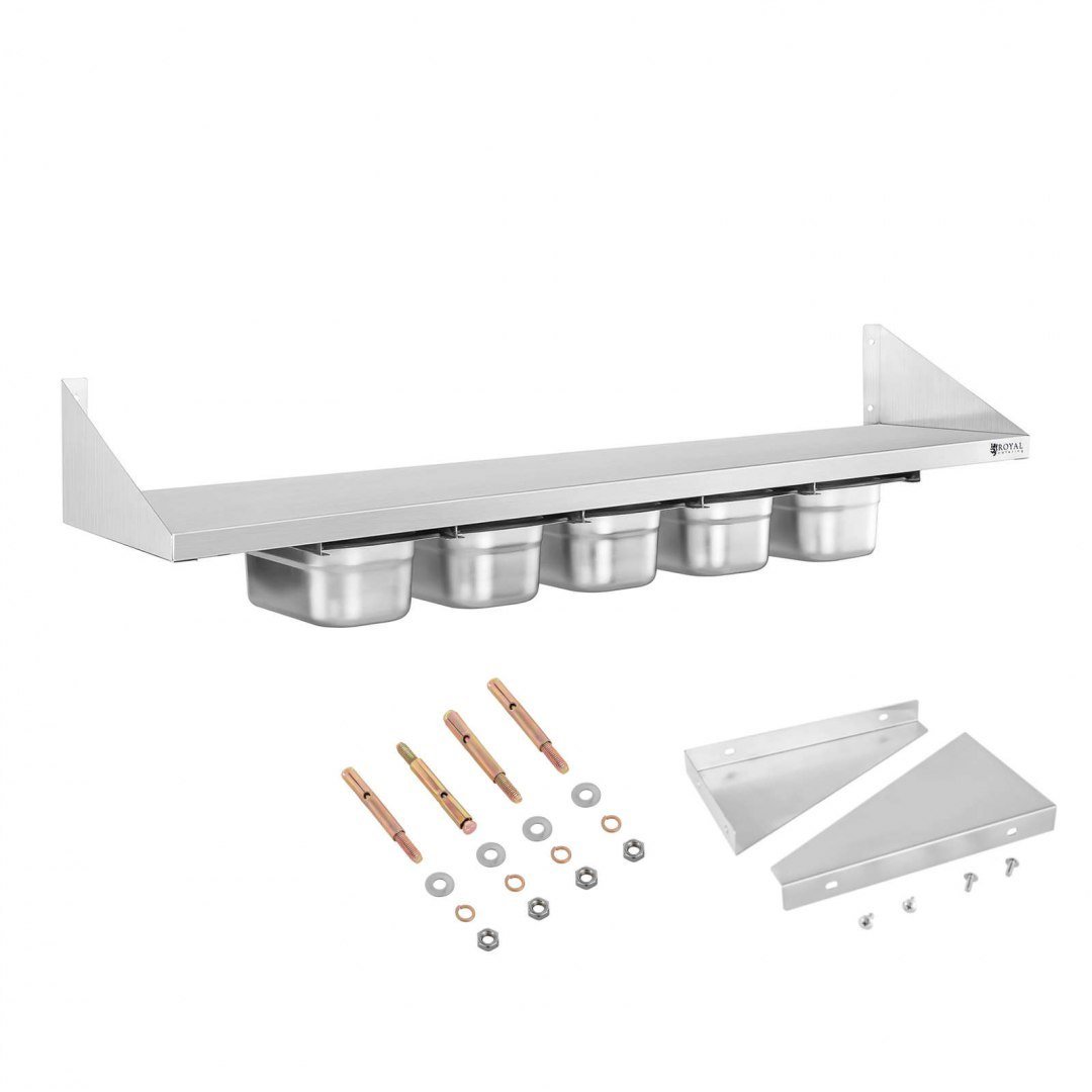 Royal Catering Półka wisząca nierdzewna RCWR-5 GN1/4 RCWR-5 GN1/4 RCWR-5 GN1/4