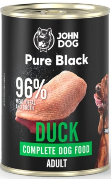 JohnDog Pure Black Adult kaczka 400g