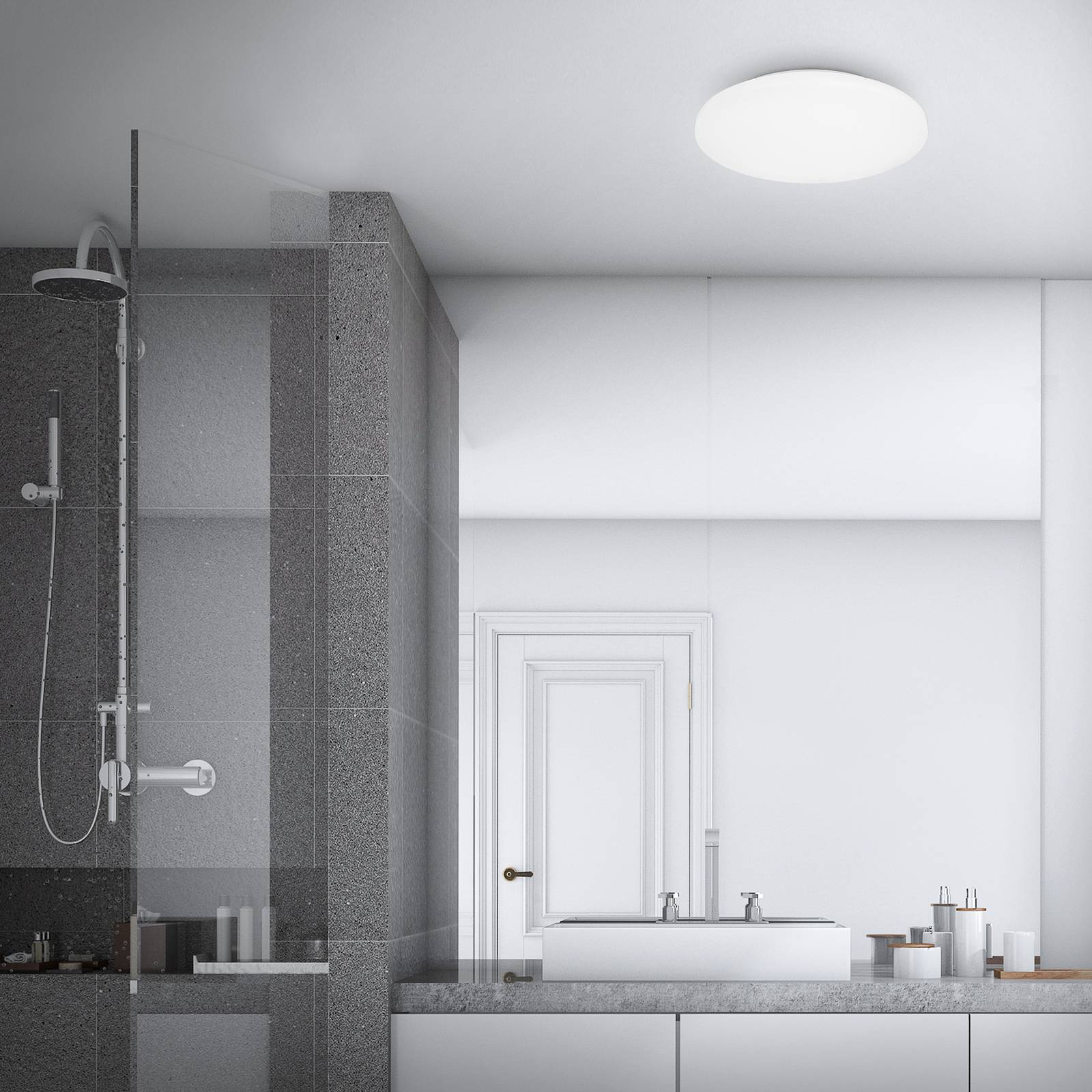 Briloner Łazienkowa lampa sufitowa LED Case do łazienki IP44 3000K Ø 40cm