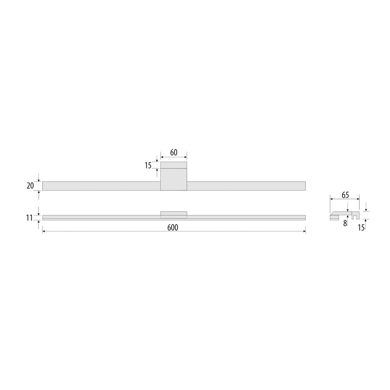 MCJ Oświetlenie lustra LED Triga czarne 60cm, 3 000 K