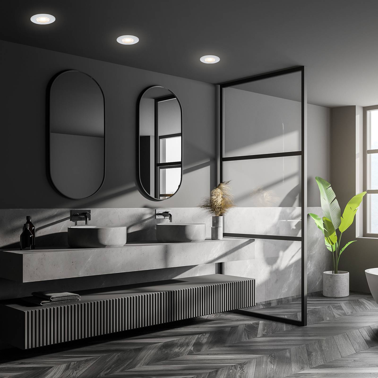 Briloner Reflektor sufitowy LED Kulana Mini IP44 3szt chrom