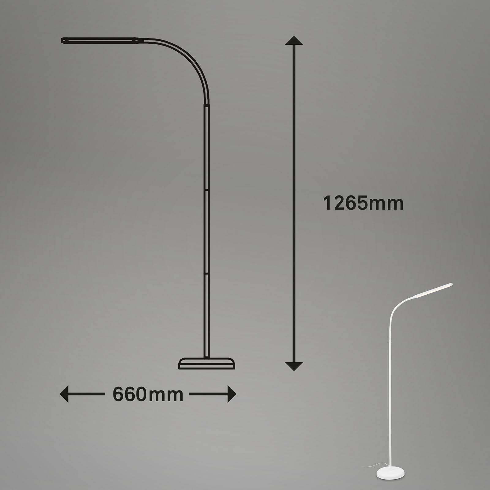 Briloner Lampa stojąca LED Pivaz regulowana biała