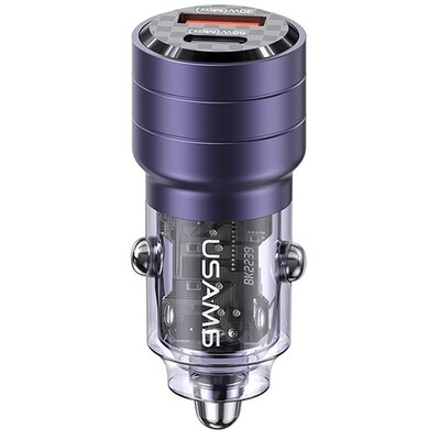 Ładowarka samochodowa USAMS C36 CC176CC02 (US-CC176) 95W Fioletowo-przezroczysty