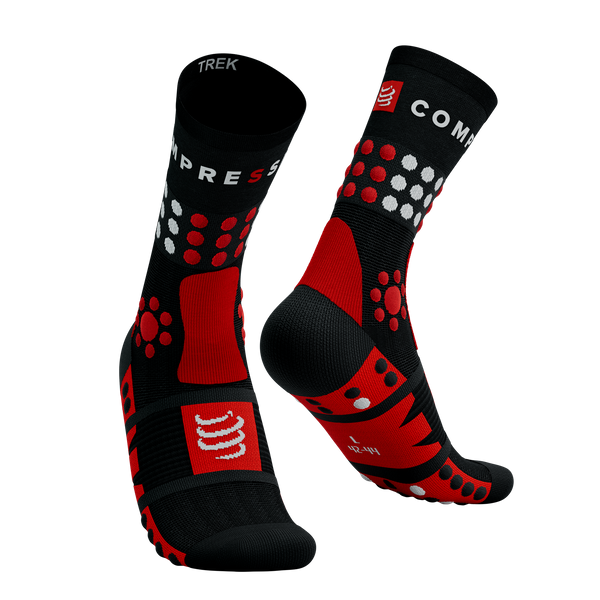 COMPRESSPORT skarpetki trekkingowe TREKKING SOCKS black/core red/white