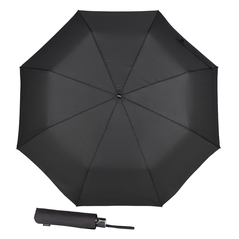 Parasolka damska składana automat czarna + etui
