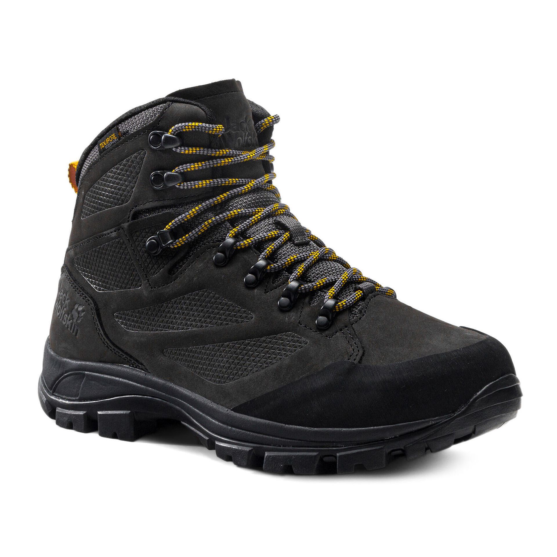 Jack Wolfskin Męskie buty trekkingowe Rebellion Texapore Mid M, Phantom Burly Yellow Xt, 41 EU