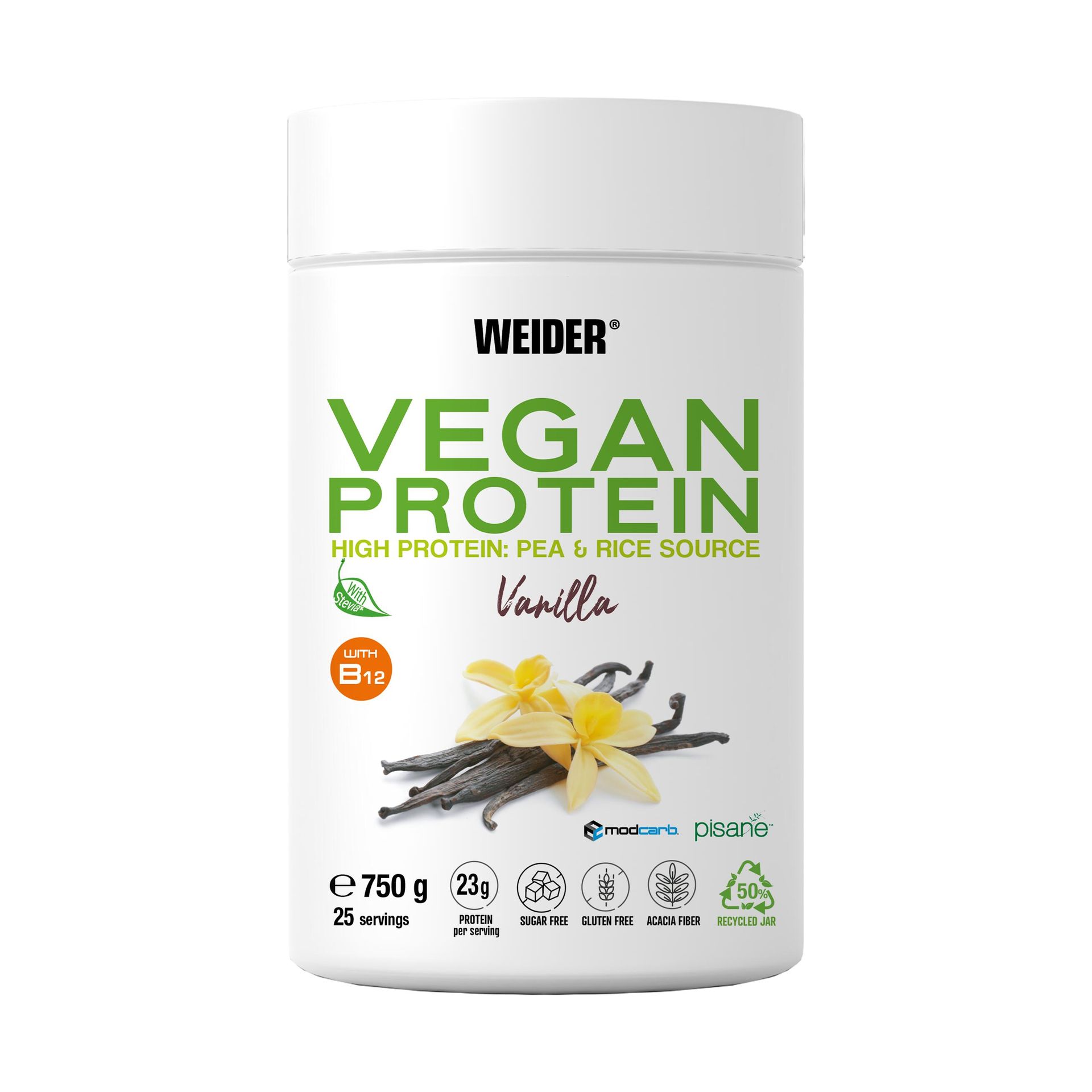 Odżywka białkowa wegańska Weider Vegan Protein o smaku waniliowym 750 g