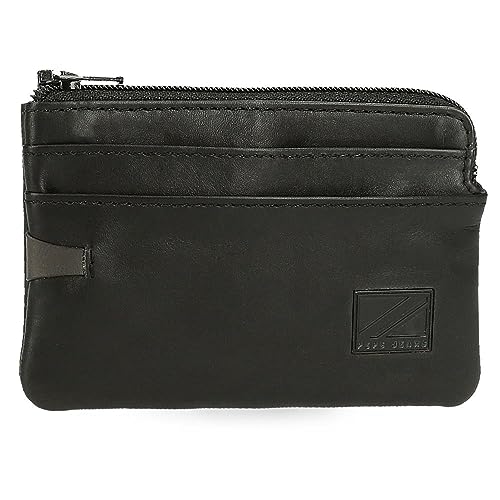Pepe Jeans Marshal Portfel Czarny 11x7x1,5 cms Skóra, czarny, Talla única, portmonetka