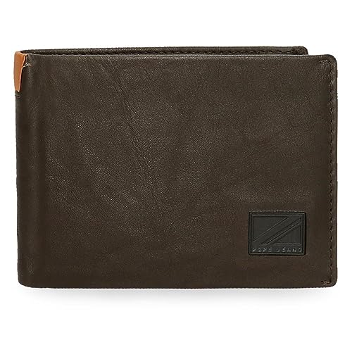 Pepe Jeans Marshal Portfel poziomy z portmonetką Brązowy 11,5x8x1 cms Skóra, Brązowy, Talla única, Portfel poziomy z portmonetką