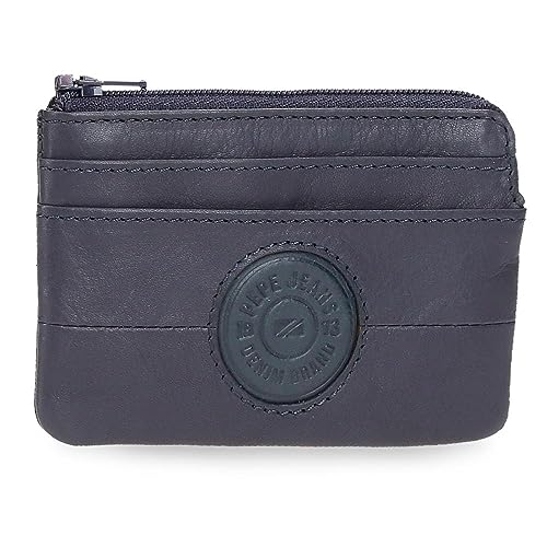 Pepe Jeans Cracker Portfel Niebieski 11x7x1,5 cms Skóra, niebieski, Talla única, portmonetka