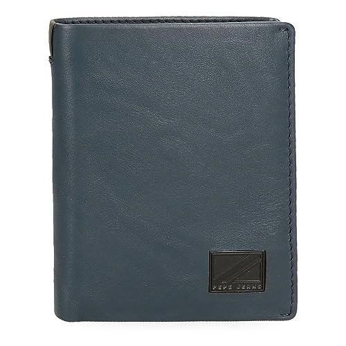 Pepe Jeans Marshal Pionowy portfel z portmonetką Niebieski 8,5x10,5x1 cms Skóra, niebieski, Talla única, Portfolio pionowe z toreb