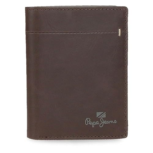 Pepe Jeans Staple Portfel Pionowy z portmonetką Brązowy 8,5x10,5x1 cms Skóra, Brązowy, Talla única, Portfolio pionowe z toreb