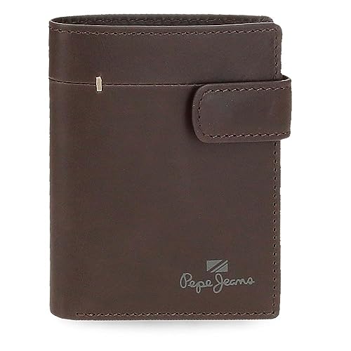 Pepe Jeans Staple Portfel pionowy z zamknięciem Brązowy 8,5x10,5x1 cms Skóra, Brązowy, Talla única, Portfolio pionowe z zamknięciem kliknięcia