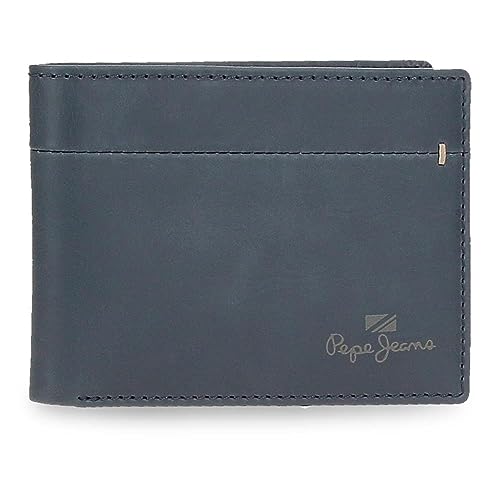 Pepe Jeans Staple Portfel Poziomy z Portfel Niebieski 11,5x8x1 cms Skóra, niebieski, Talla única, Portfel poziomy z portmonetką