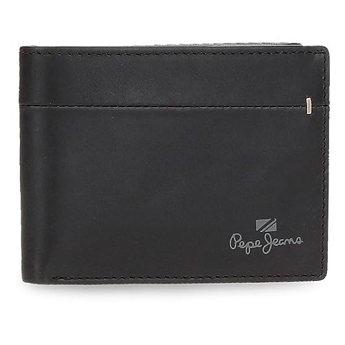 Pepe Jeans Staple poziomy portfel z portmonetką, czarny, 11 x 8 x 1 cm skóra, czarny, rozmiar uniwersalny, czarny, Einheitsgröße, Portfel poziomy z portfelem