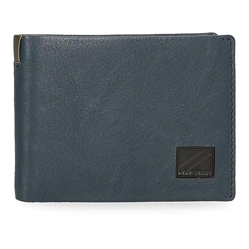 Pepe Jeans Marshal Portfel Poziomy z portmonetką Niebieski 11,5x8x1 cms Skóra, niebieski, Talla única, Portfel poziomy z portmonetką