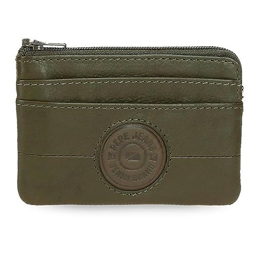 Pepe Jeans Cracker Portfel Zielony 11x7x1,5 cms Skóra, Zielony, Talla única, portmonetka