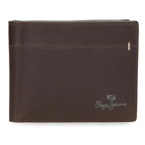 Pepe Jeans Staple Portfel Poziomy z Portmonetką Brązowy 11x8x1 cms Skóra, Brązowy, Talla única, Portfel poziomy z portmonetką