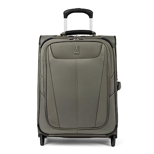 Travelpro Maxlite 5 Walizka podręczna z możliwością rozbudowy, Zielona łupkowa, Carry-on 20-Inch, Maxlite 5 Softside lekki rozszerzalny pionowy bagaż
