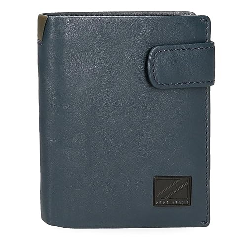 Pepe Jeans Marshal Pionowy portfel z zamknięciem niebieski 8.5x10,5x1 cms Skóra, niebieski, Talla única, Portfolio pionowe z zamknięciem kliknięcia