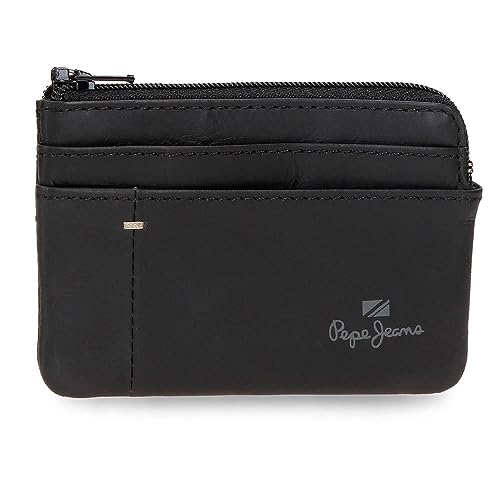 Pepe Jeans Staple Portfel Czarny 11x7x1,5 cms Skóra, czarny, Talla única, portmonetka
