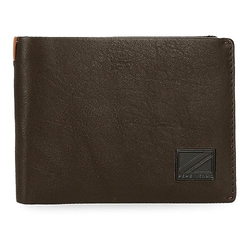 Pepe Jeans Marshal Portfel poziomy z portmonetką Brązowy 11x8x1 cms Skóra, Brązowy, Talla única, Portfel poziomy z portmonetką