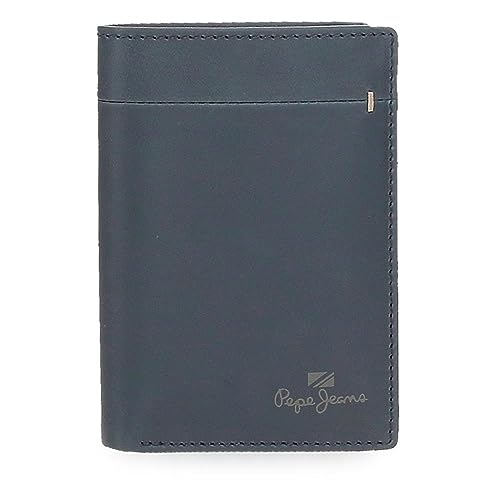 Pepe Jeans Staple Portfel Pionowy z Portmonetką Niebieski 8,5x11,5x1 cms Skóra, niebieski, Talla única, Portfolio pionowe z toreb