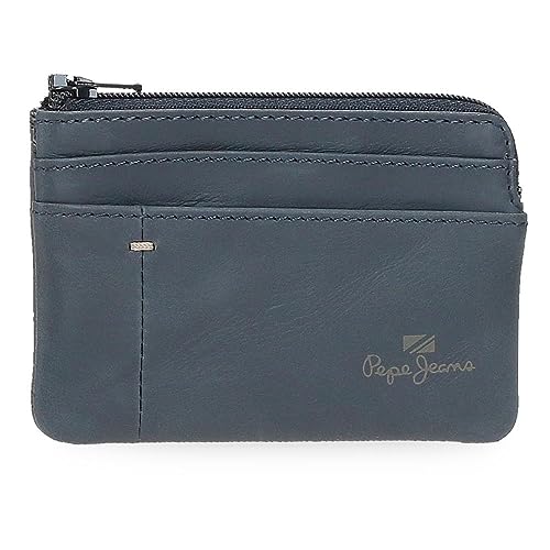 Pepe Jeans Staple Portfel Niebieski 11x7x1,5 cms Skóra, niebieski, Talla única, portmonetka