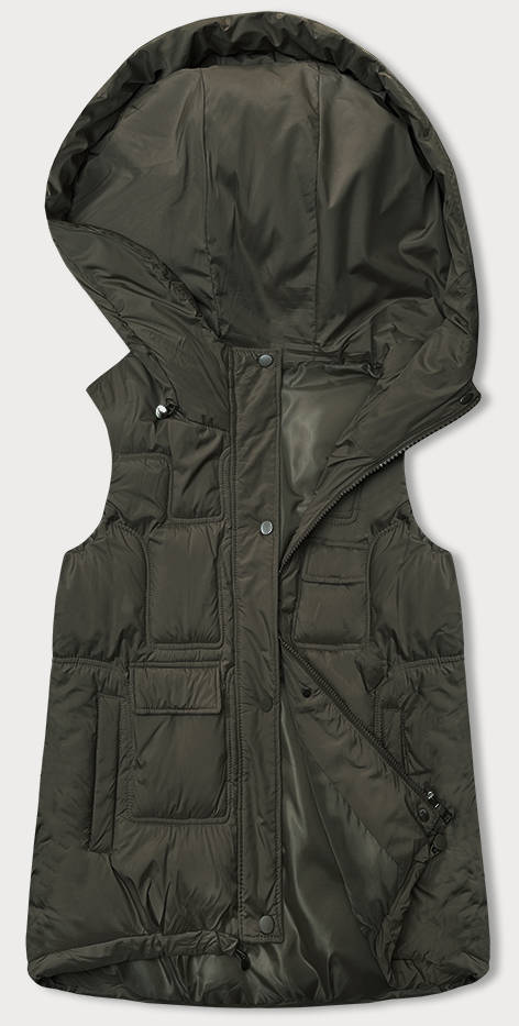 PUCHOWA KAMIZELKA DAMSKA KHAKI (B8153-11) - S'WEST