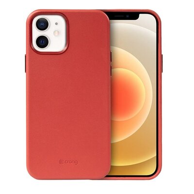 Crong Crong Essential Cover - Etui ze skóry ekologicznej iPhone 12 / iPhone 12 Pro (czerwony)