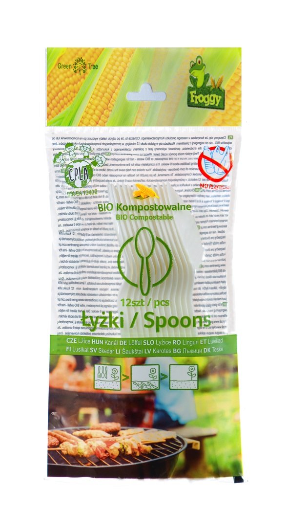 FROGGY ŁYŻKI KOMPOSTOWALNE 12 szt - FROGGY BP-5907610297033