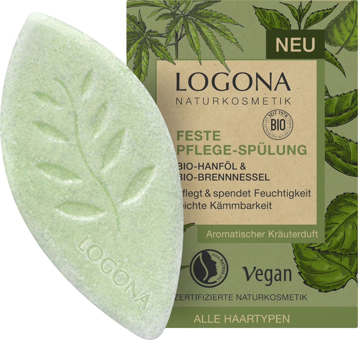 Logona Odżywka w kostce z olejem z organicznych konopi i organiczną pokrzywą 60.0 g