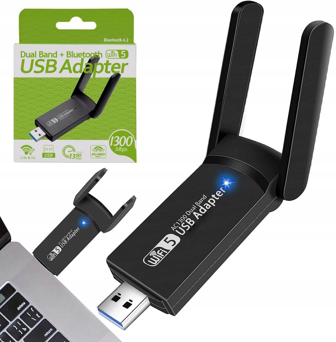 Karta Sieciowa Wi-Fi Adapter Usb 3.0 1300Mbps Dual Wd-4605Ac