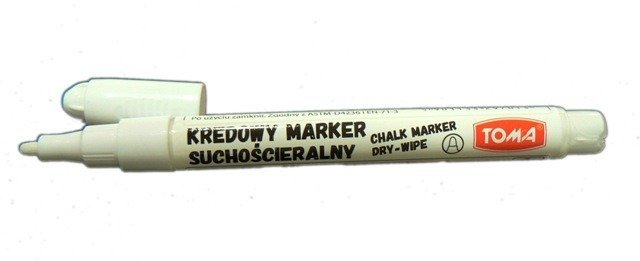 Toma Marker kredowy suchościeralny cienki TO-297 okrągły 1,5mm BIAŁY 8146