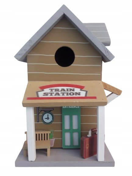 DOMEK DLA PTAKÓW DREWNIANY BUDKA LĘGOWA OZDOBNA XL