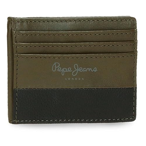 Pepe Jeans Podwójne etui na karty zielone 9,5 x 7,5 cm skóra, zielony, Talla única, etui na karty, zielony, Einheitsgröße, etui na karty