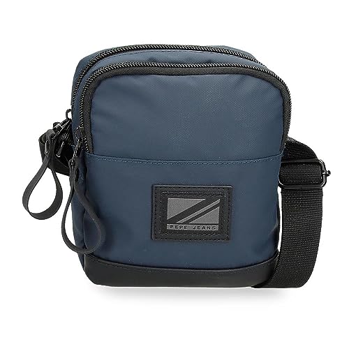 Pepe Jeans Hoxton Obudowa na messenger Mały Niebieski 12x15x3,5 cms Poliester, niebieski, Talla única, Mały pasek na ramię