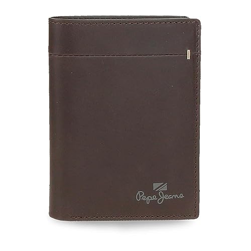 Pepe Jeans Staple Portfel Pionowy z portmonetką Brązowy 8,5x11,5x1 cms Skóra, Brązowy, Talla única, Portfolio pionowe z toreb