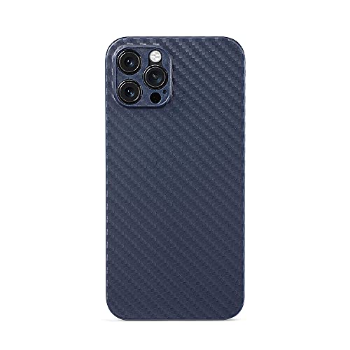 aiino Etui na telefon iPhone 12 Pro, Blu Notte 12 Pro Cover z efektem włókna węglowego, odporne na uderzenia i zarysowania, ultracienkie, lekkie i elastyczne, kompatybilne z MagSafe, włoska jakość,