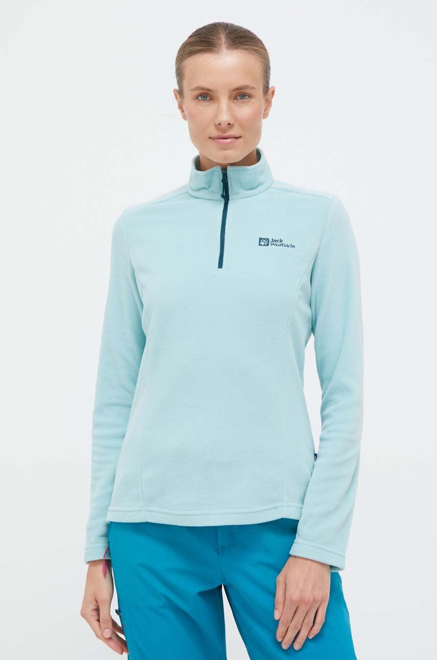 Jack Wolfskin bluza sportowa Taunus kolor turkusowy gładka