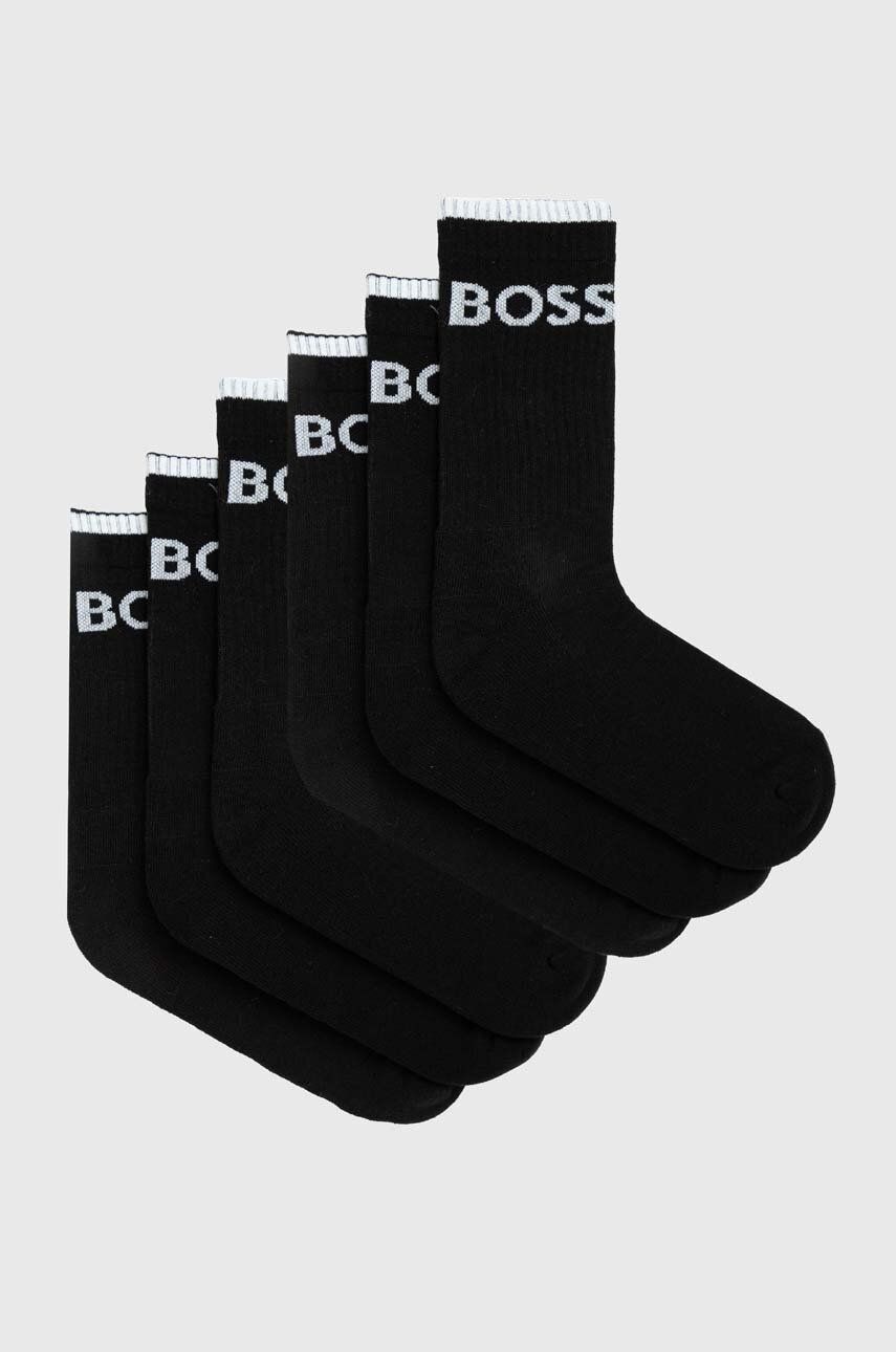 BOSS skarpetki 6-pack męskie kolor czarny - Boss
