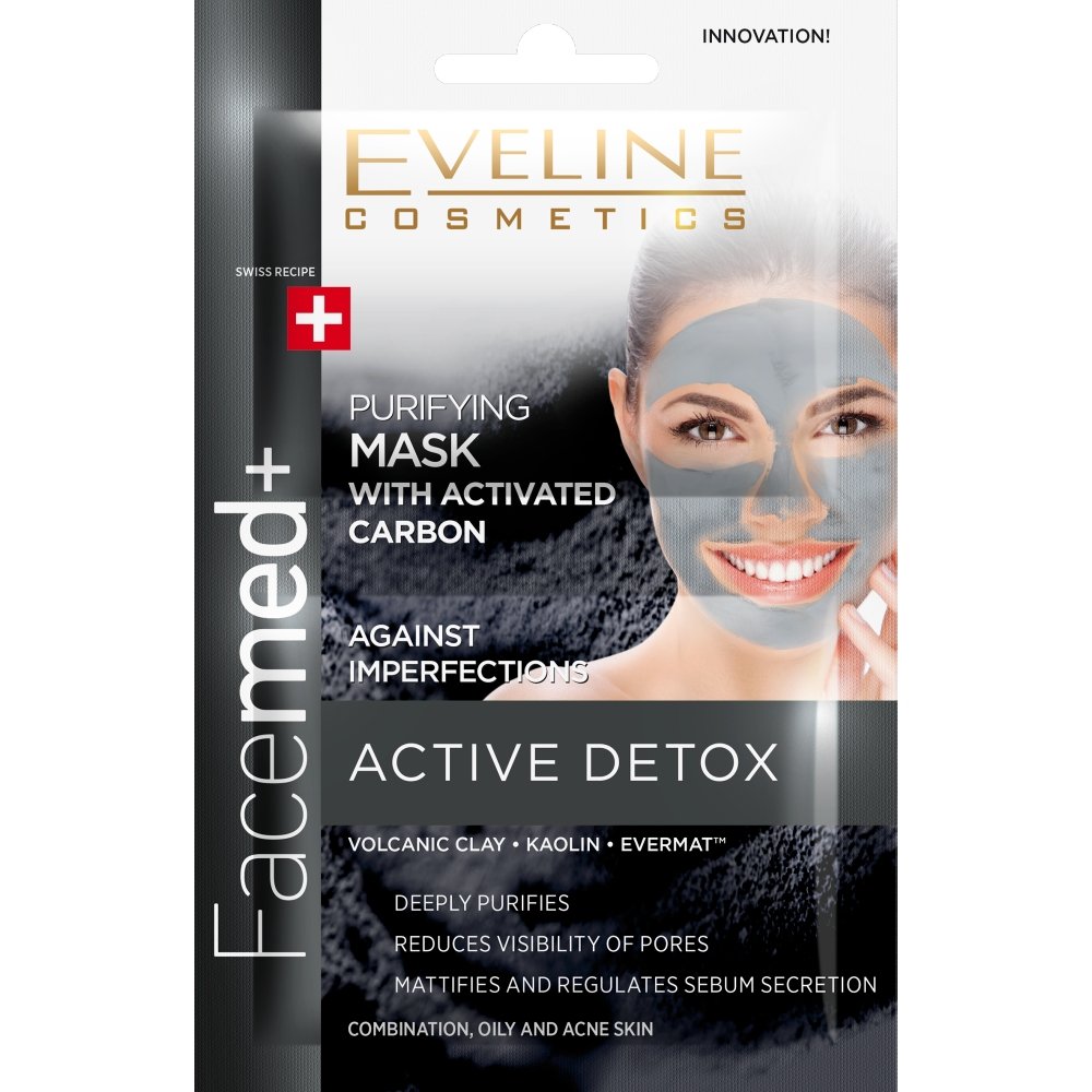 Eveline Cosmetics Maseczka z aktywnym węglem przeciw niedoskonałościom - Cosmetics Cosmetics Facemed+ Maseczka z aktywnym węglem przeciw niedoskonałościom - Cosmetics Cosmetics Facemed+