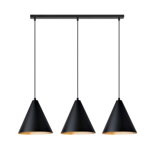 Rebel lampa wisząca 3xE27 czarna/złota 1272/3