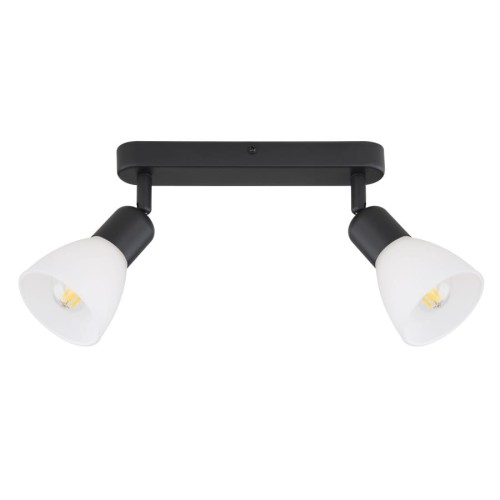 Czarna lampa sufitowa z reflektorami LP-877/2W BK z serii MALTA