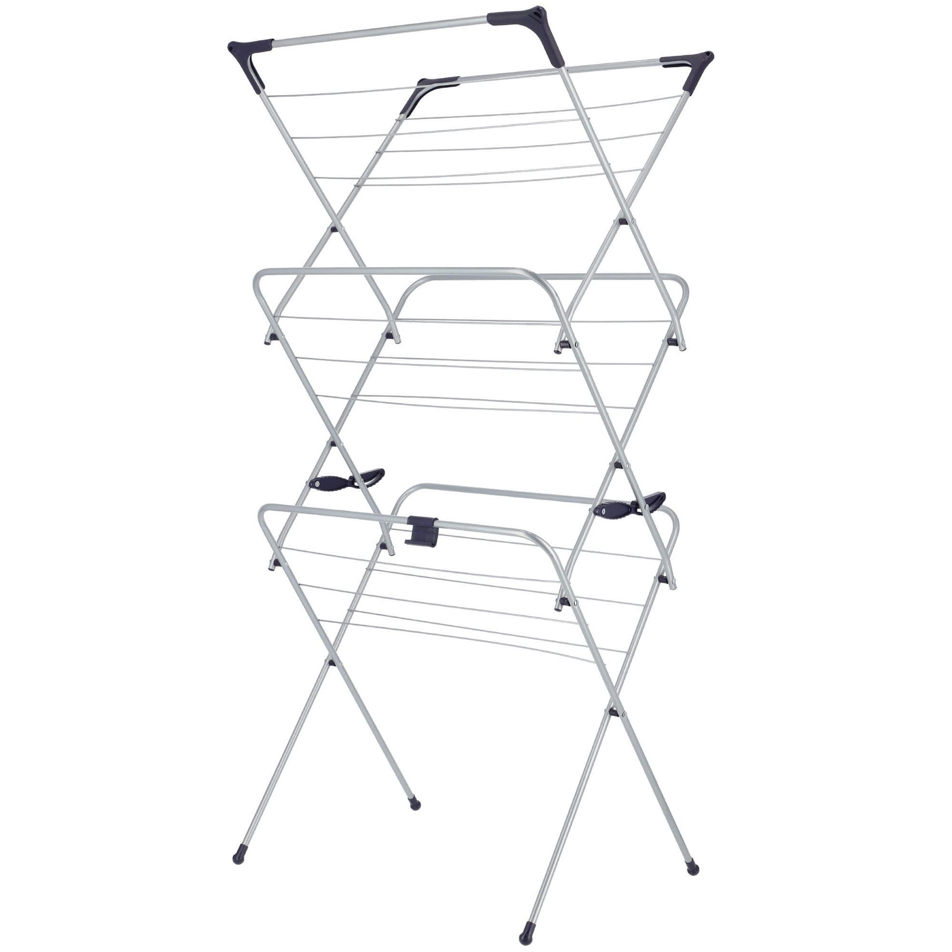 Składana suszarka pionowa na pranie 62 cm, srebrna