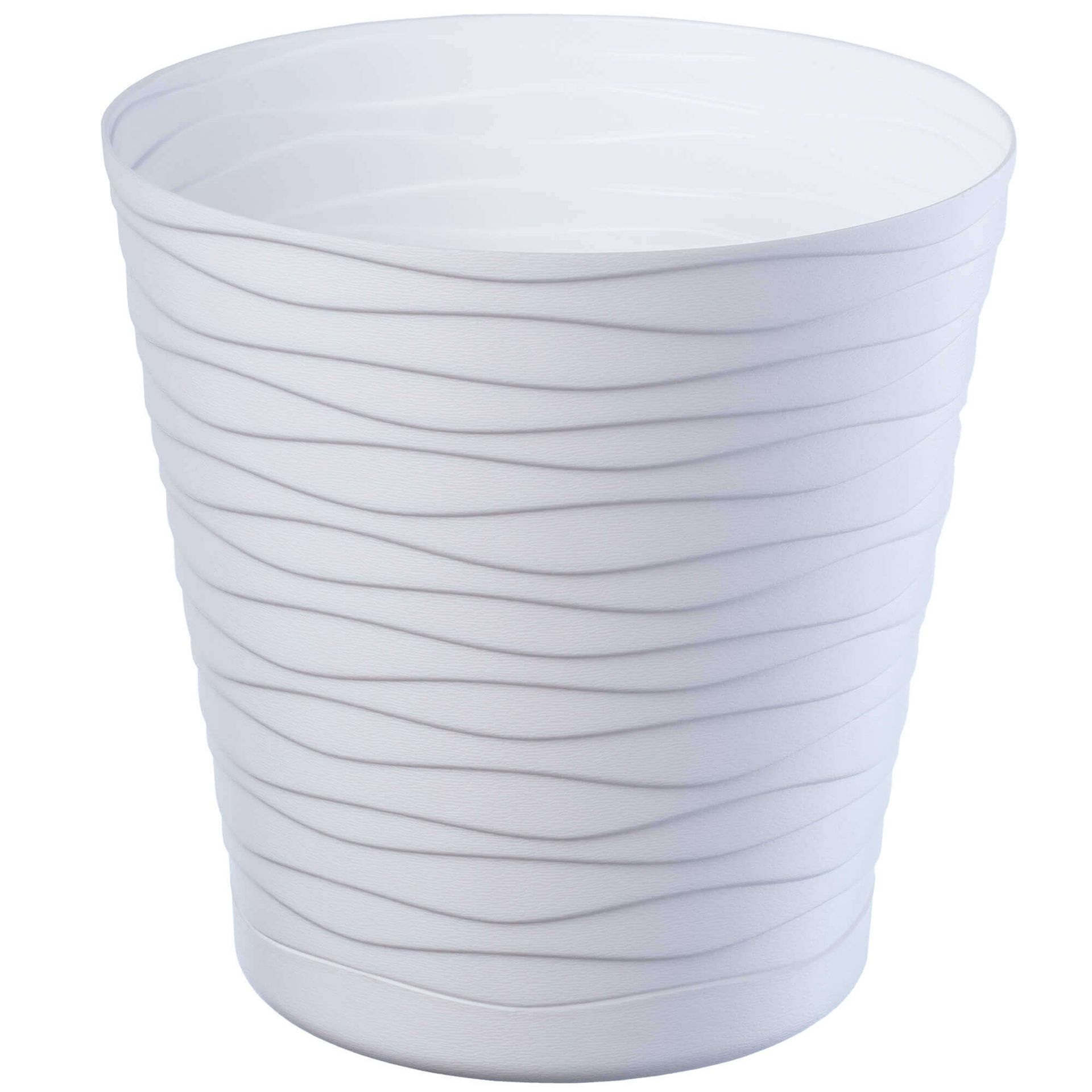 Doniczka na kwiaty z podstawką 17 cm, biała