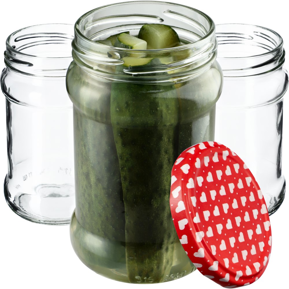Słoiki na przetwory Seno 315ml 50 szt. 66mm + wieczka serca