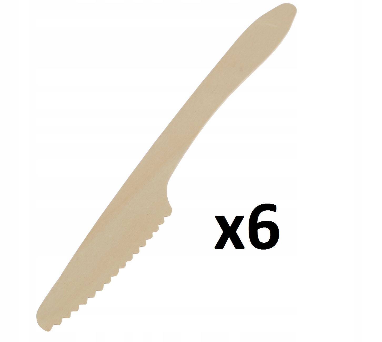 Noże drewniane jednorazowe Ravi , 6 szt.