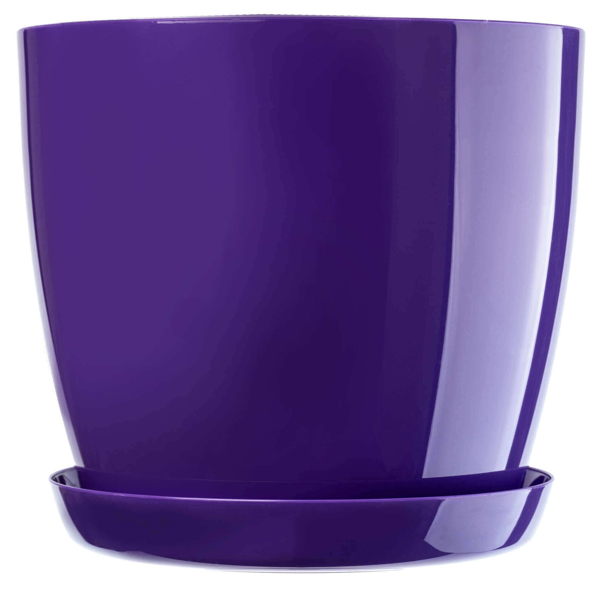 Doniczka na kwiaty z podstawką 23 cm, fioletowa